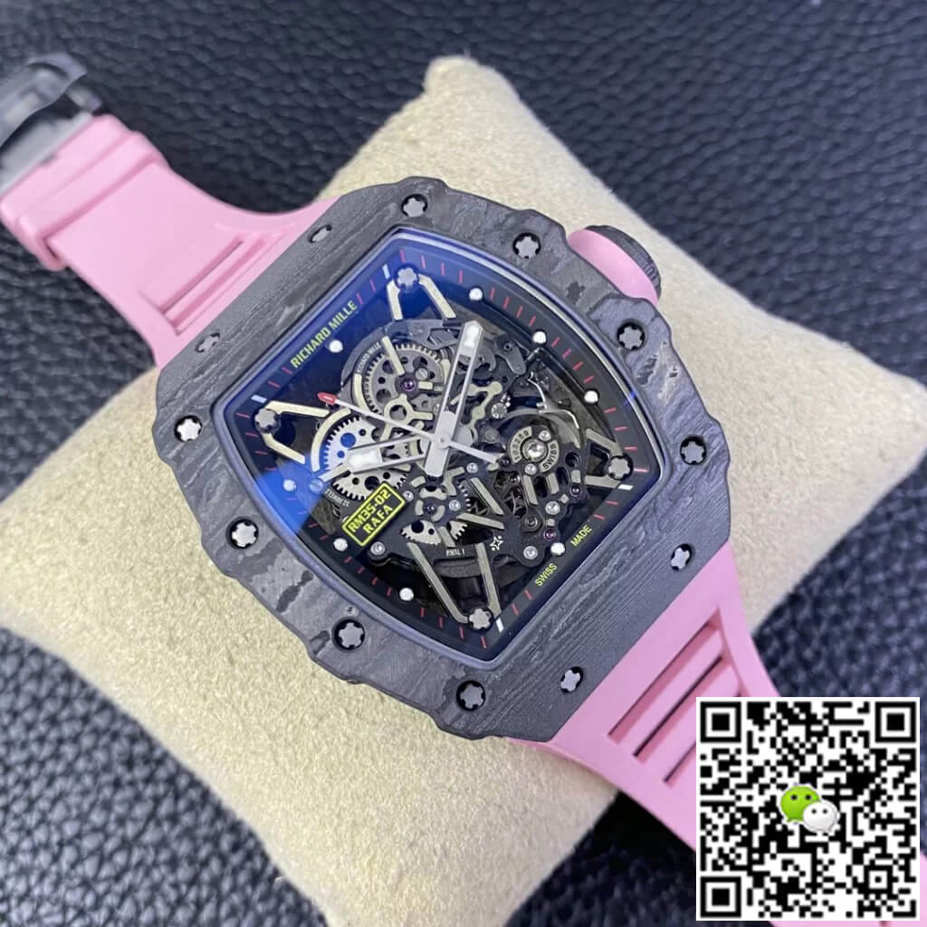 Richard Mille RM35-02 T+ Factory Carbon Fiber Case Pink Strap