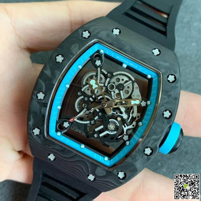 Richard Mille RM055 KV Factory V2 Carbon Fiber Black Rubber Strap