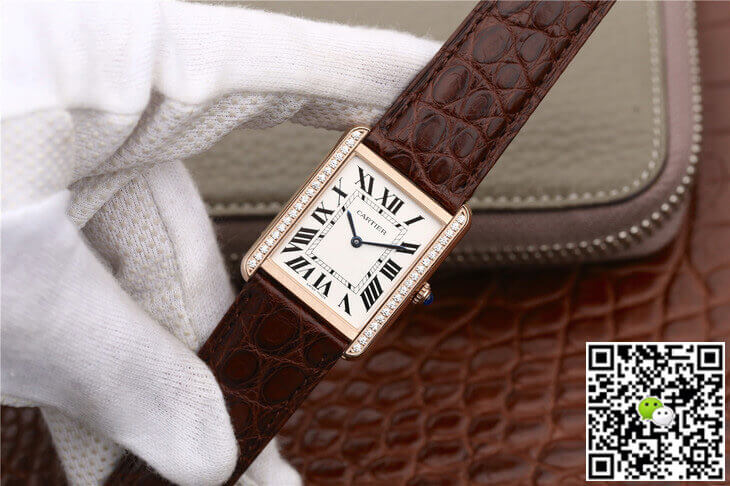 Cartier Tank WT200005 K11 Factory Rose Gold Diamonds