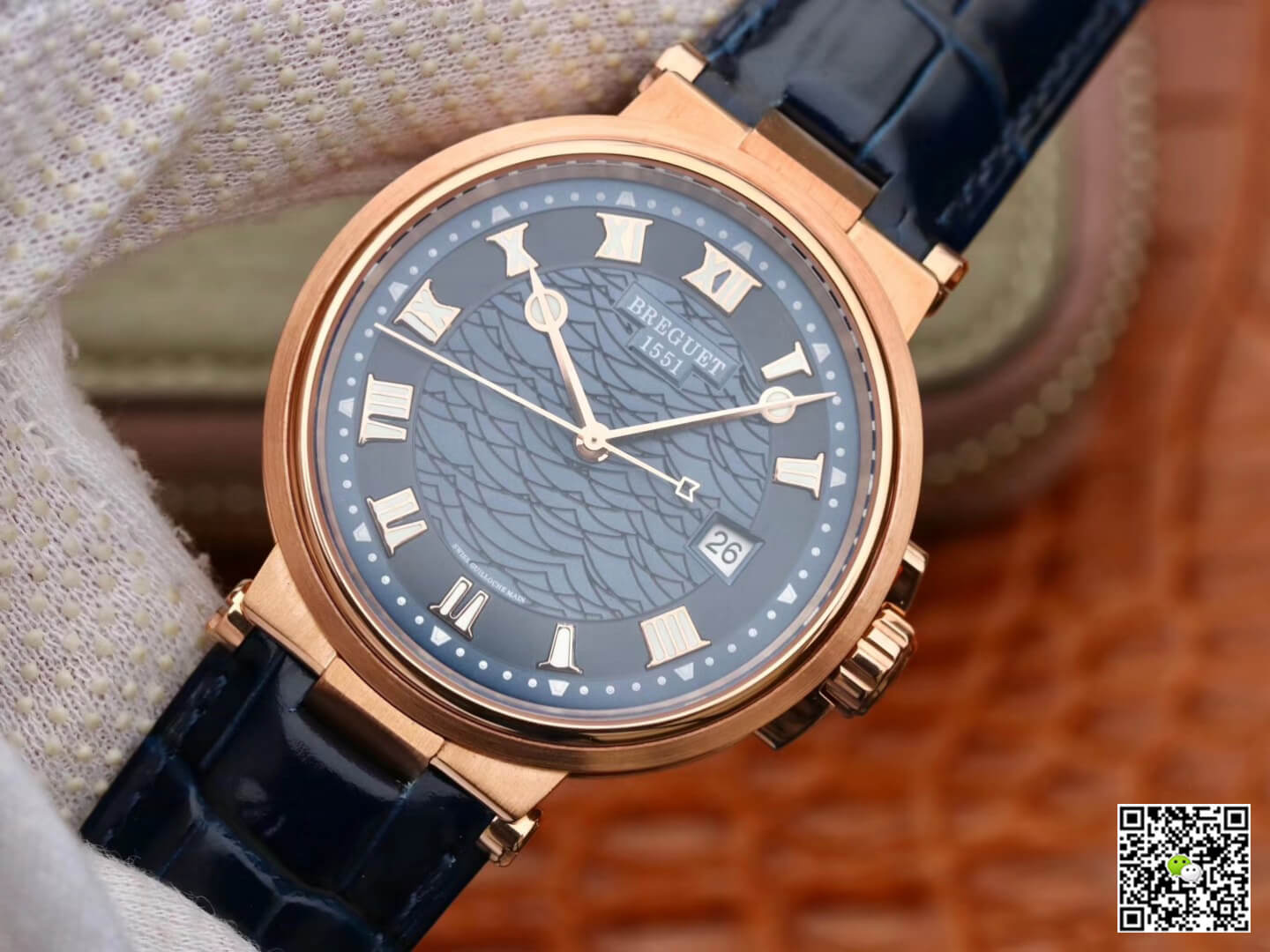 Breguet Marine 5517 V9 Factory Rose Gold Blue Dial