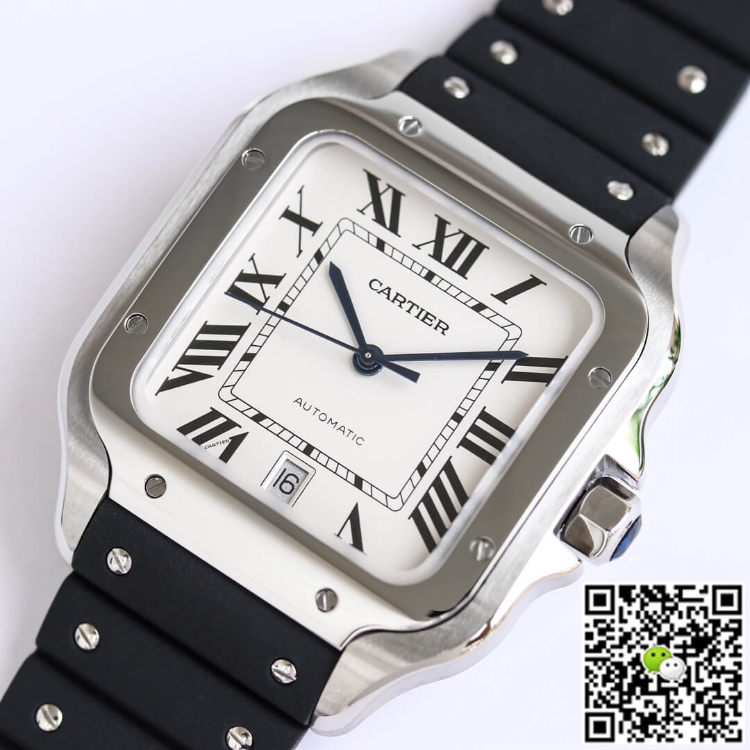 Cartier Santos WSSA0018 GF Factory V2 Rubber Strap White Dial