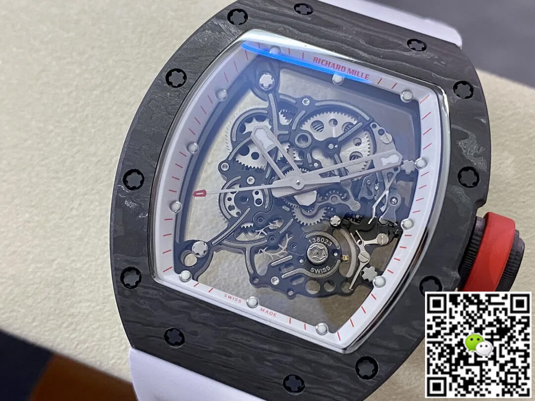 Richard Mille RM-055 BBR Factory Carbon Fiber White Strap