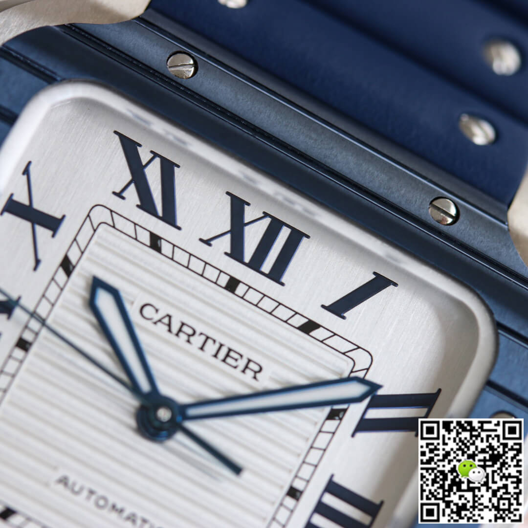 Santos De Cartier GF Factory Blue Rubber Strap