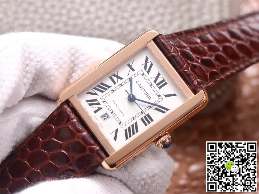 Cartier Tank W5200026 V9 Factory Rose Gold White Dial