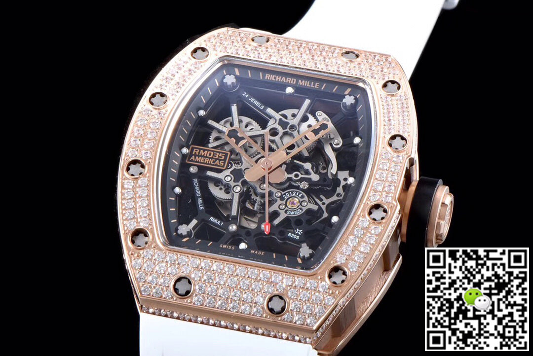 Richard Mille RM035 Americas KV Factory Rose Gold Diamond Case