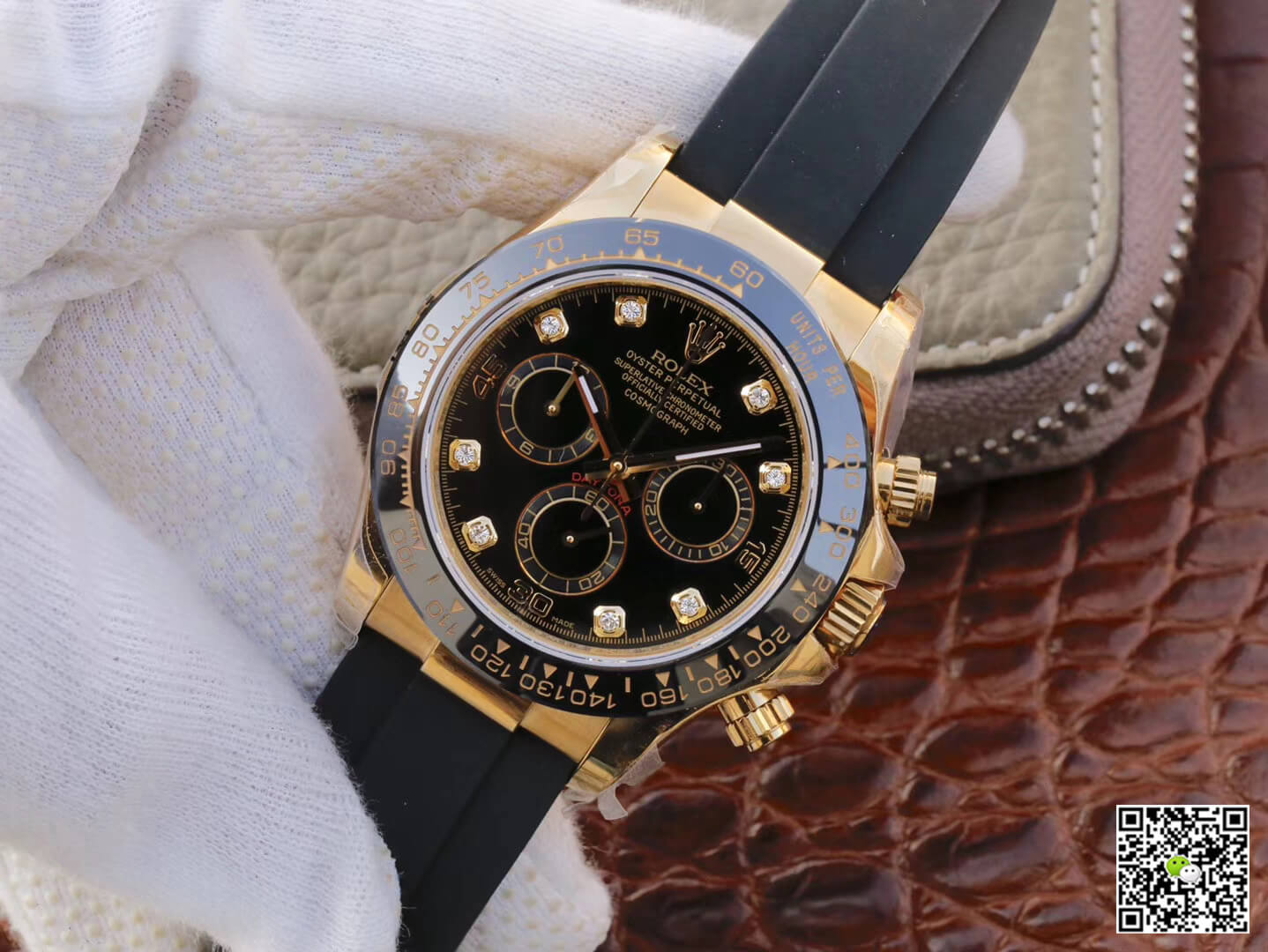 Rolex Daytona Cosmograph M116518ln-0046 JH Factory Diamond Black Dial