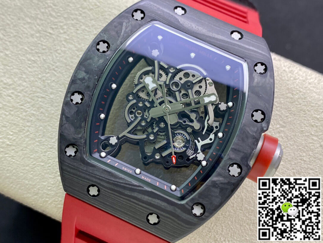 Richard Mille RM055 KV Factory V2 Carbon Fiber Red Strap