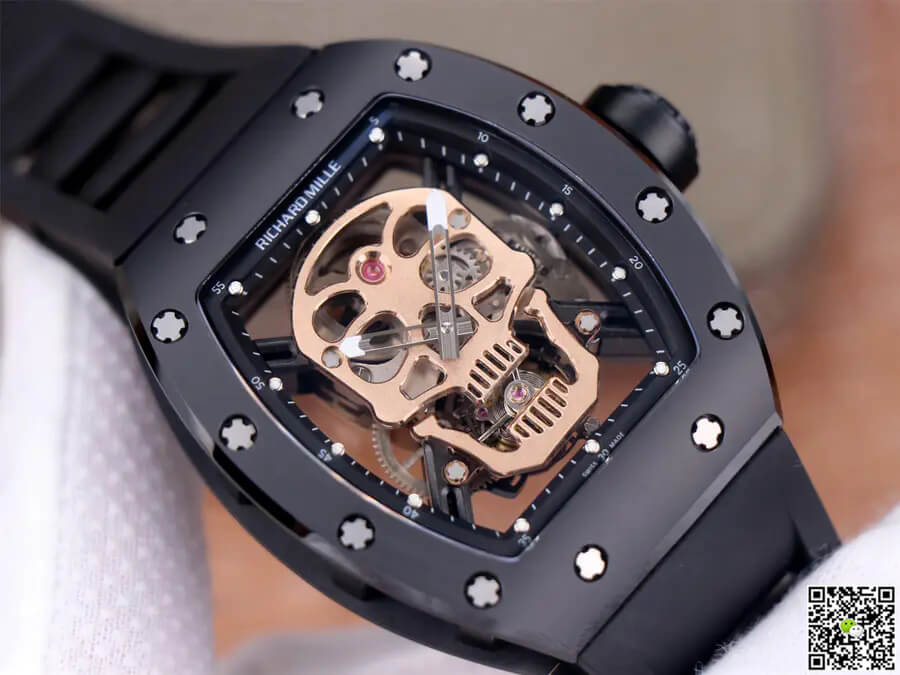 Richard Mille RM52-01 Tourbillon JB Factory Rose Gold Skull Dial
