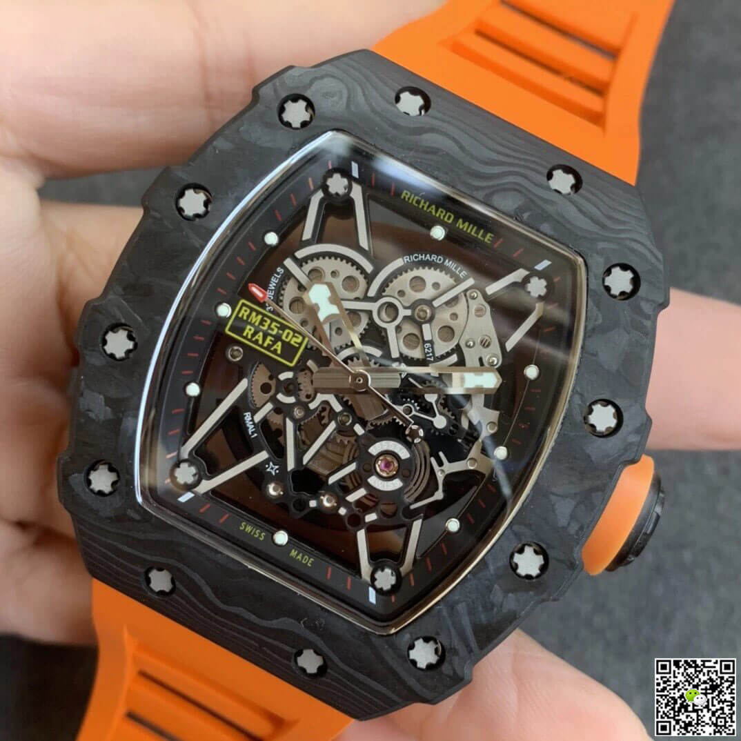 Richard Mille RM35-02 KV Factory V3 Carbon Fiber Orange Strap