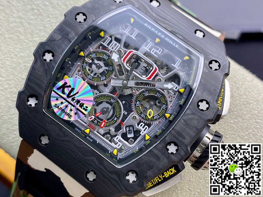 Richard Mille RM-011 KV Factory V2 Carbon Fiber Camo Rubber Strap