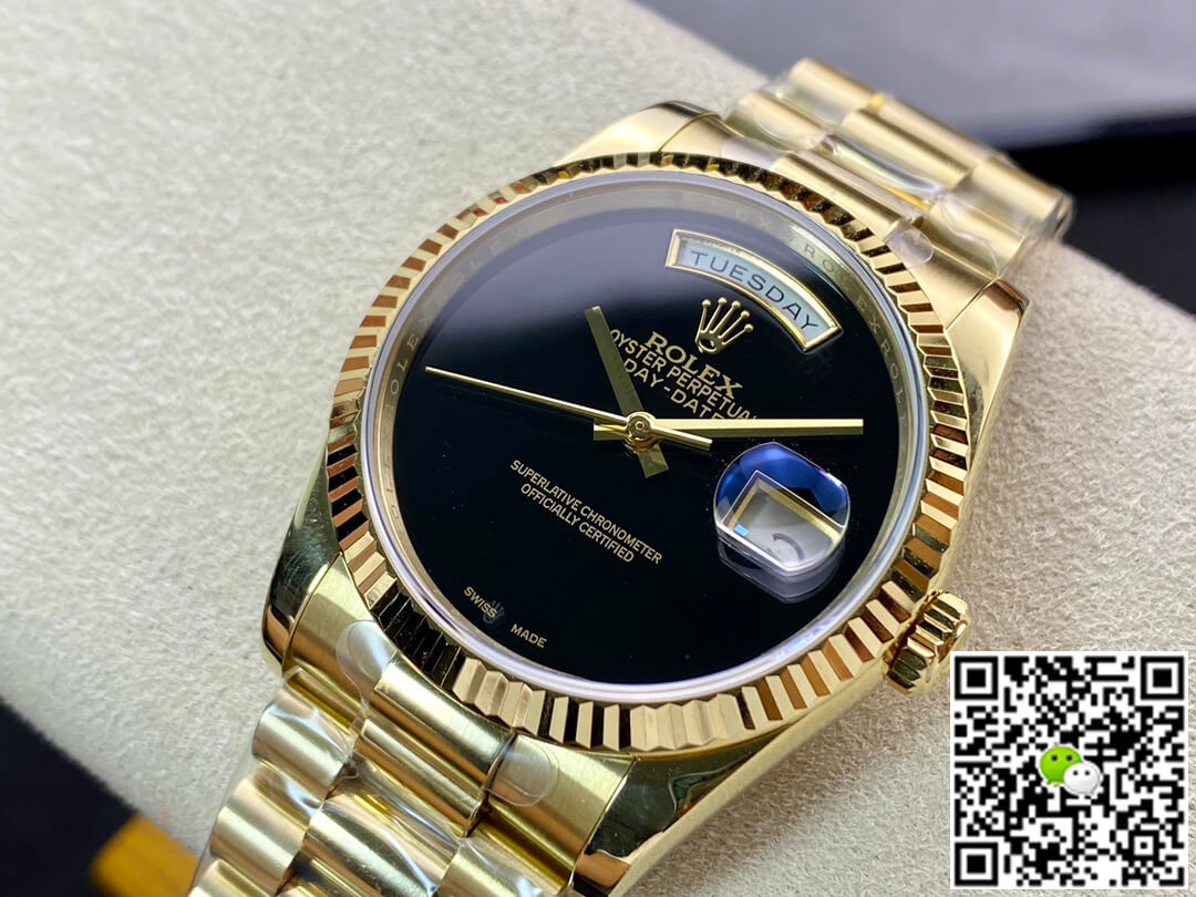 Rolex Day Date 36MM BP Factory Double Calendar Black Dial