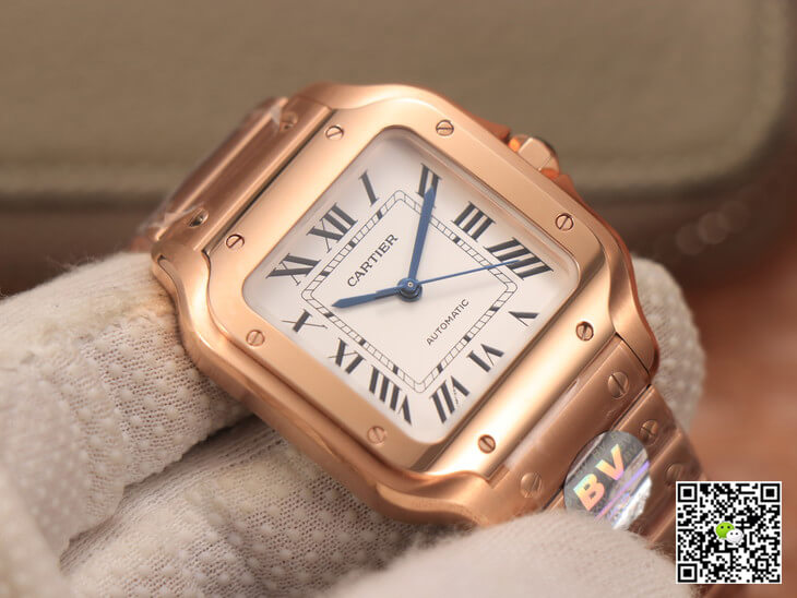 Cartier De Santos WSSA0010 BV Factory 18K Rose Gold White Dial