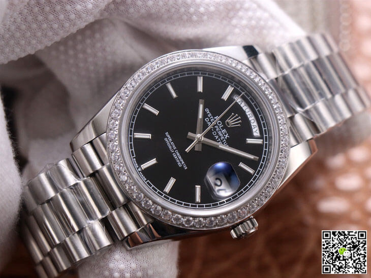 Rolex Day-Date M228349RBR-0002 EW Factory Black Dial