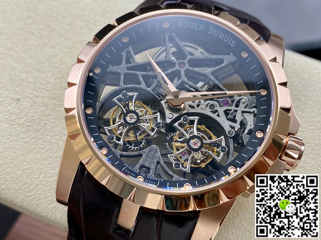 Roger Dubuis Excalibur RDDBEX0395 YS Factory Rose Gold Double Tourbillon Dial