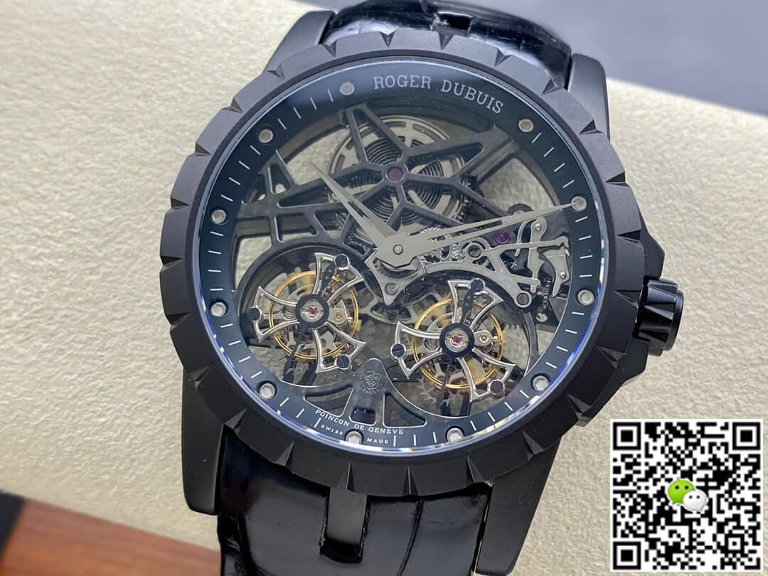 Roger Dubuis Excalibur RDDBEX0364 YS Factory Skeleton Double Tourbillon Dial