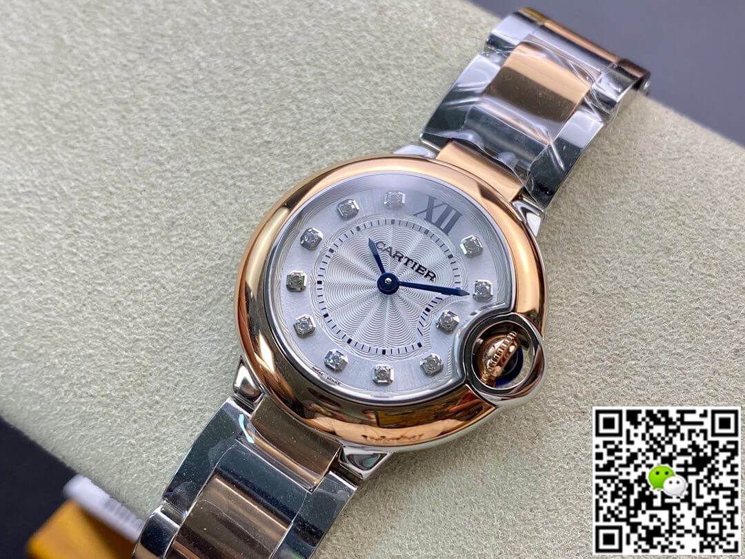 Ballon Bleu De Cartier 28MM W3BB0005 V6 Factory Rose Gold Case