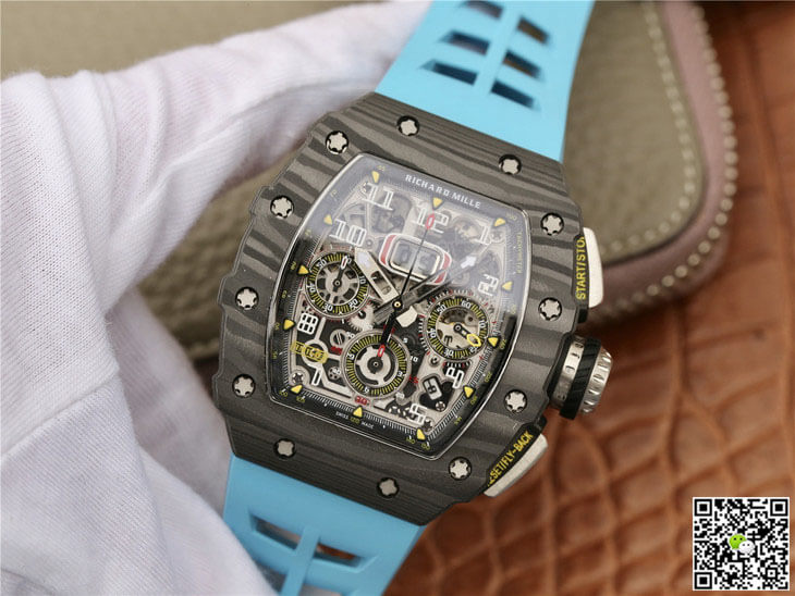 Richard Mille RM11-03 KV Factory Carbon Fiber Blue Strap
