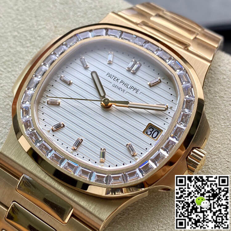 Patek Philippe Nautilus PPF Factory Rose Gold White Dial