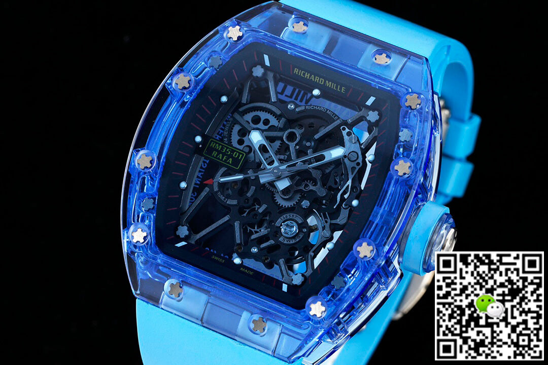 Richard Mille RM35-01 RM Factory Blue Rubber Strap