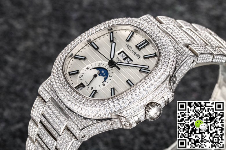 Patek Philippe Nautilus 5726 R8 Factory Gypsophila Diamond White Dial