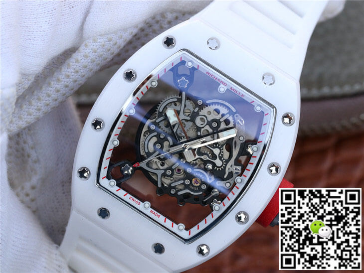 Richard Mille RM055 KV Factory White Rubber Strap