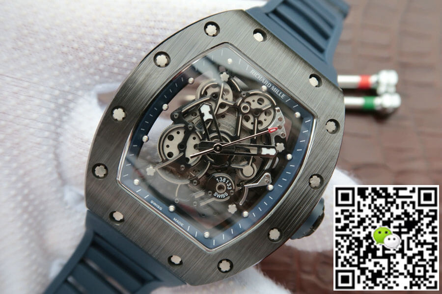 Richard Mille RM055 KV Factory Dark Blue Rubber Strap