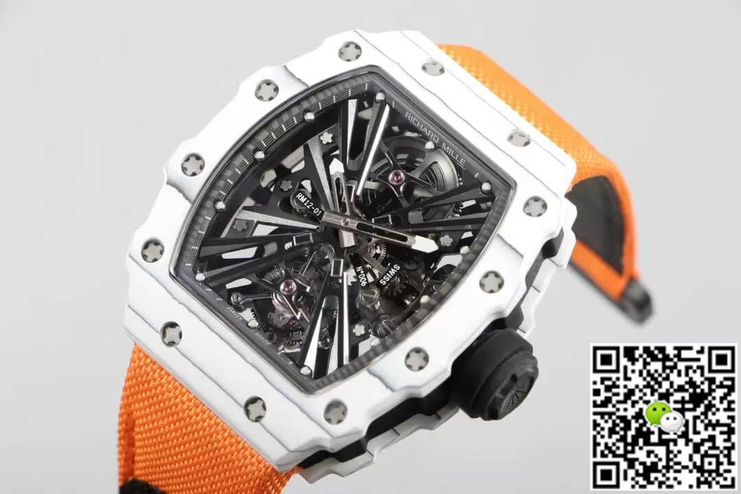 Richard Mille RM12-01 Tourbillon RM Factory Carbon Fiber Case Orange Strap