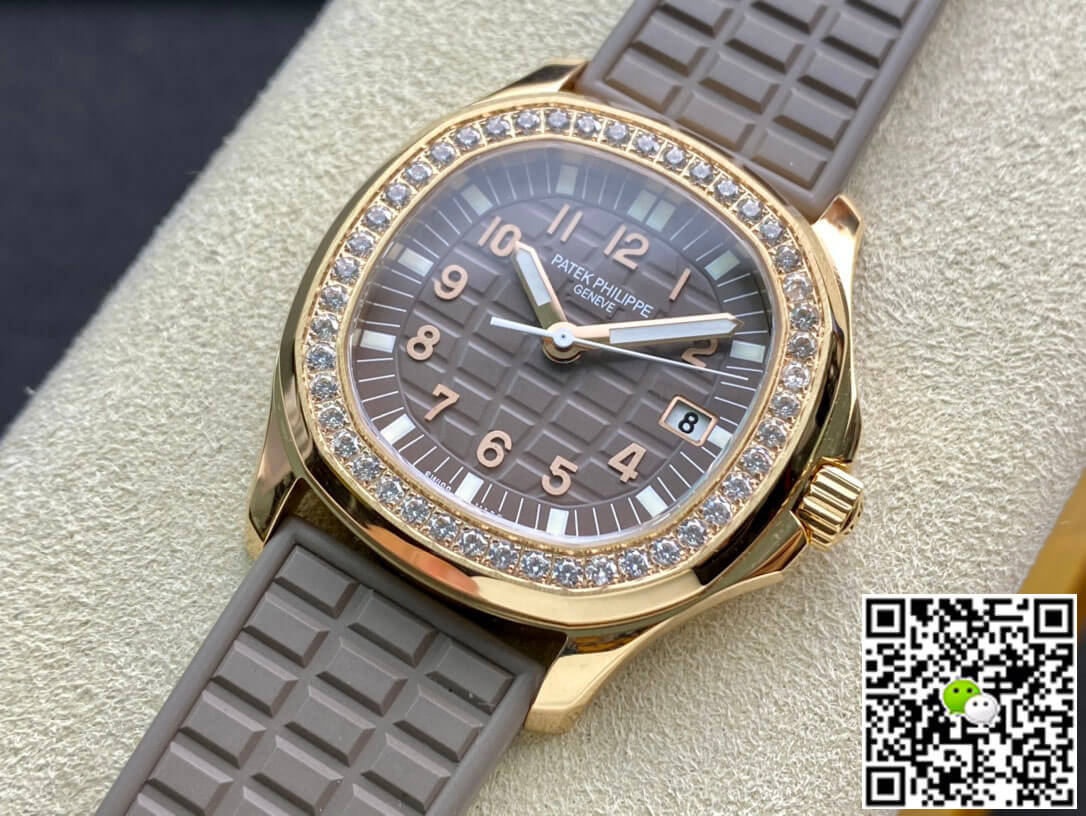 Patek Philippe Aquanaut Quartz Ladies 5067A PPF Factory Rose Gold Diamond-set Bezel