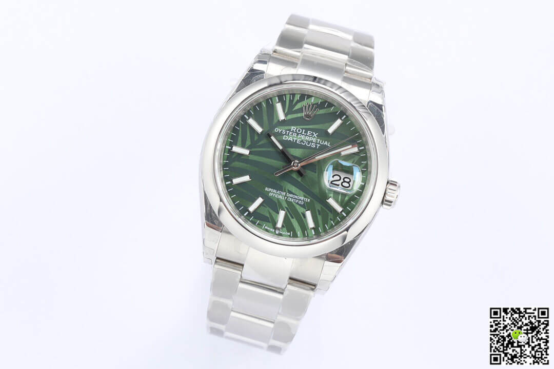 Rolex Datejust M126200-0020 EW Factory Olive Green Palm Leaf Pattern Dial