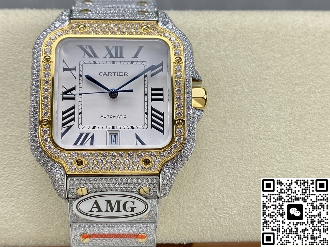 Cartier Santos W2SA0023 AMG factory diamond strap