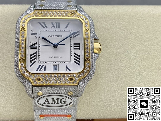 Cartier Santos W2SA0023 AMG factory diamond strap