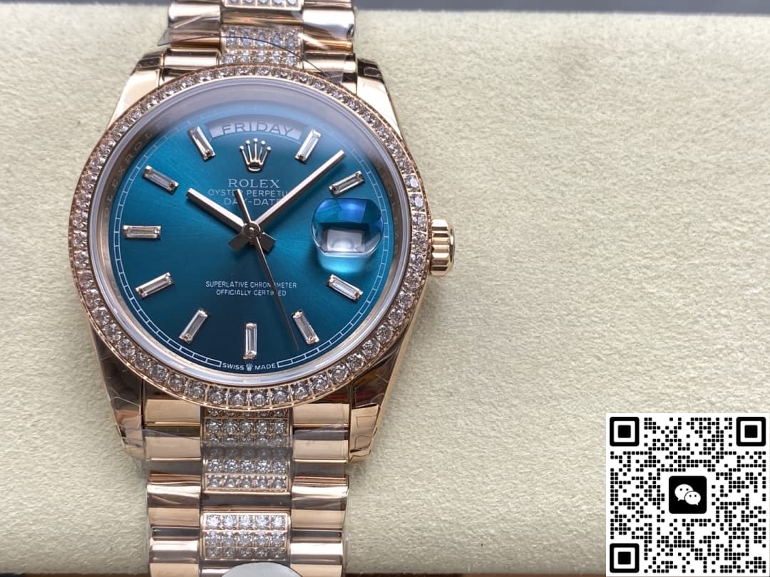 Rolex Day-Date M128345rbr-0084 8+ Factory Blue Crystal Watch Mirror