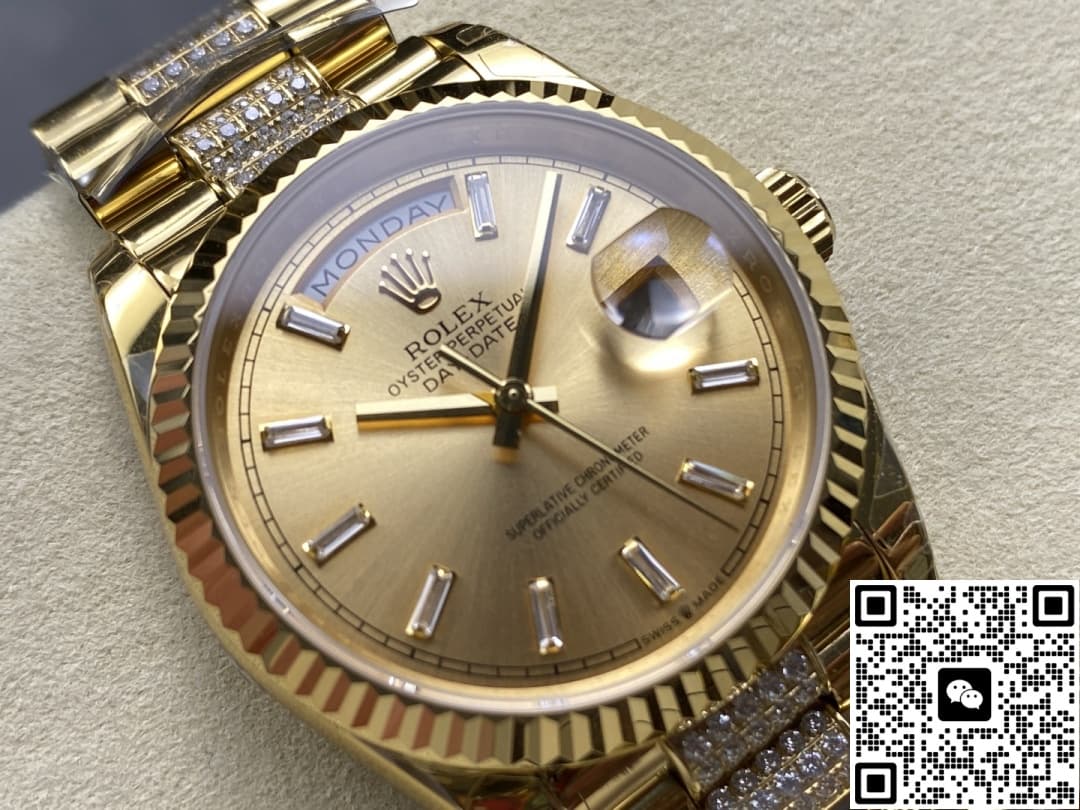 Rolex Day-Date M128238-0133 8+ Factory Diamond Hour Markers