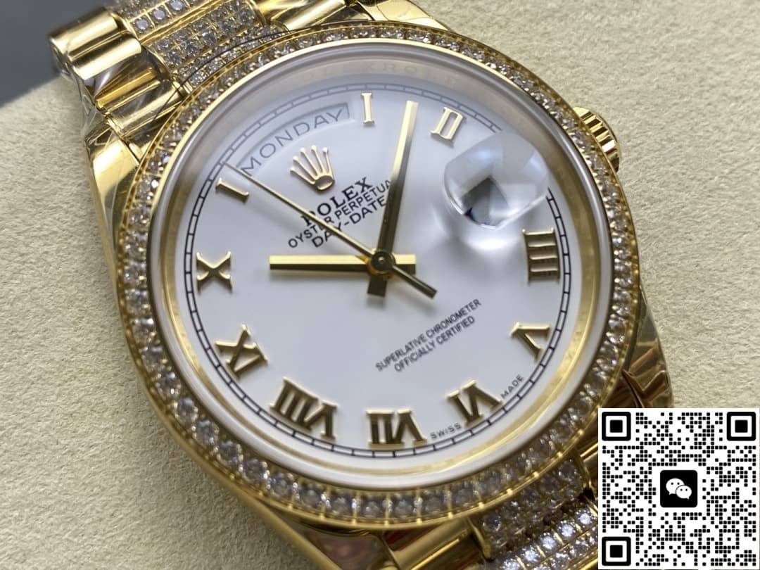 Rolex Day-Date M128348rbr-0043 8+ Factory Diamond Strap