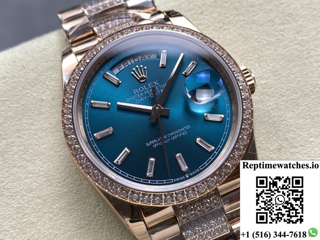 Rolex Day-Date M128345rbr-0084 8+ Factory Blue Crystal Watch Mirror