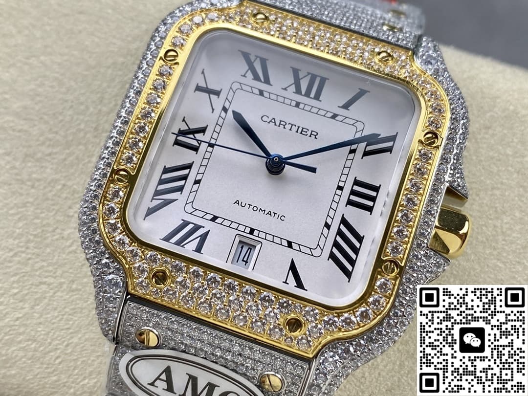 Cartier Santos W2SA0023 AMG factory diamond strap