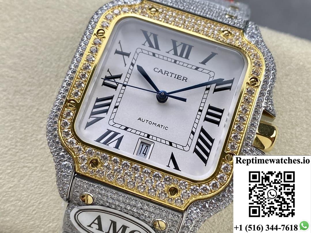 Cartier Santos W2SA0023 AMG factory diamond strap