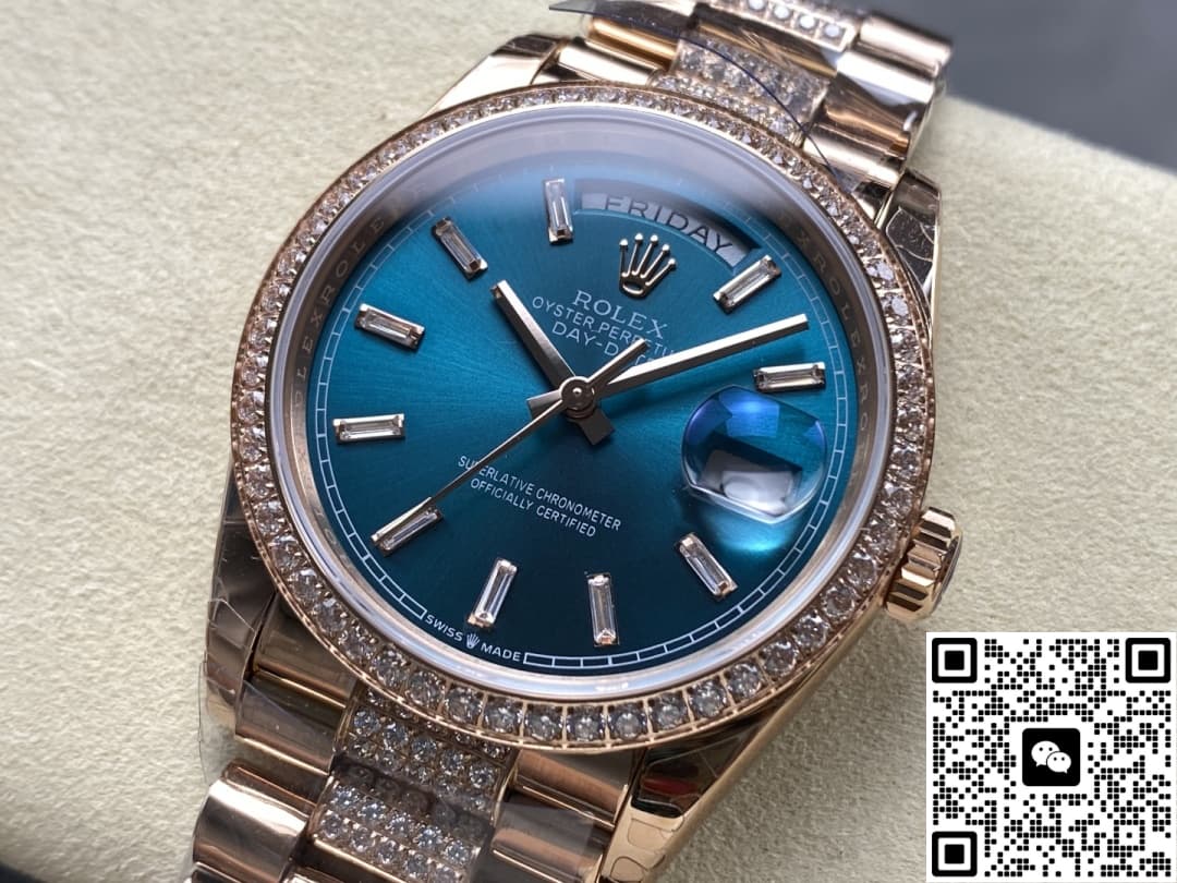 Rolex Day-Date M128345rbr-0084 8+ Factory Blue Crystal Watch Mirror