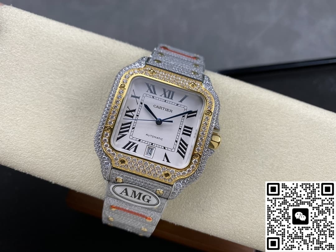 Cartier Santos W2SA0023 AMG factory diamond strap