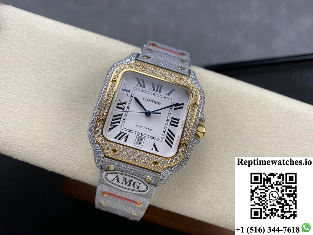 Cartier Santos W2SA0023 AMG factory diamond strap