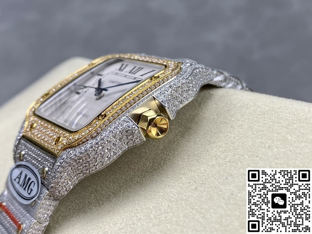 Cartier Santos W2SA0023 AMG factory diamond strap
