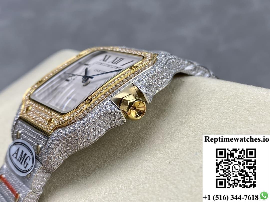 Cartier Santos W2SA0023 AMG factory diamond strap