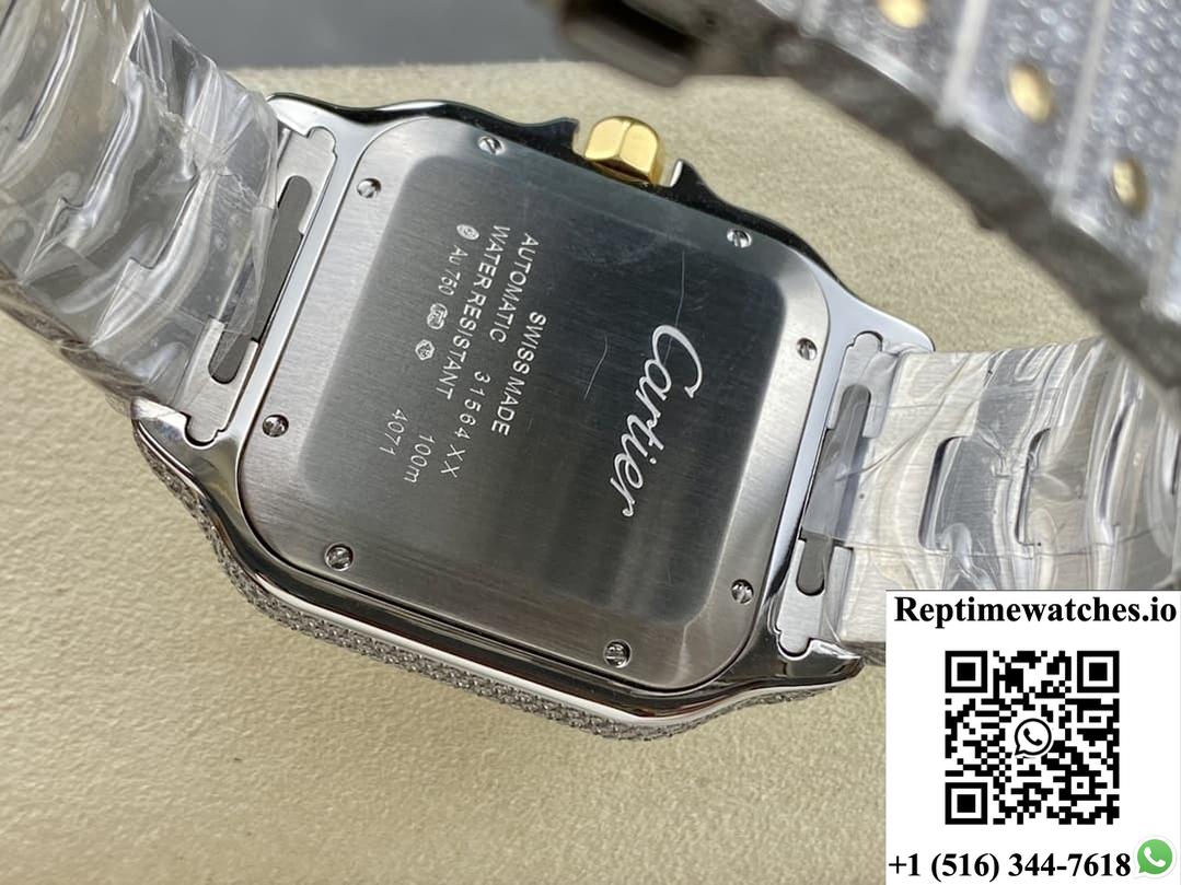 Cartier Santos W2SA0023 AMG factory diamond strap