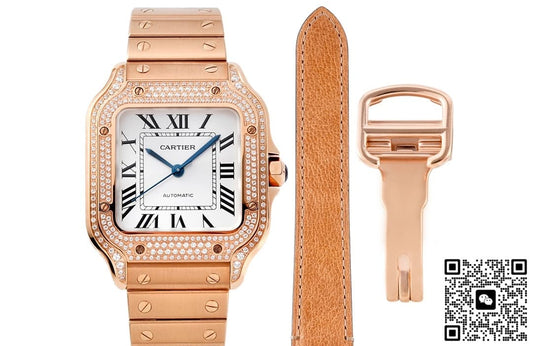 Cartier Santos WJSA0012 BV factory diamond case