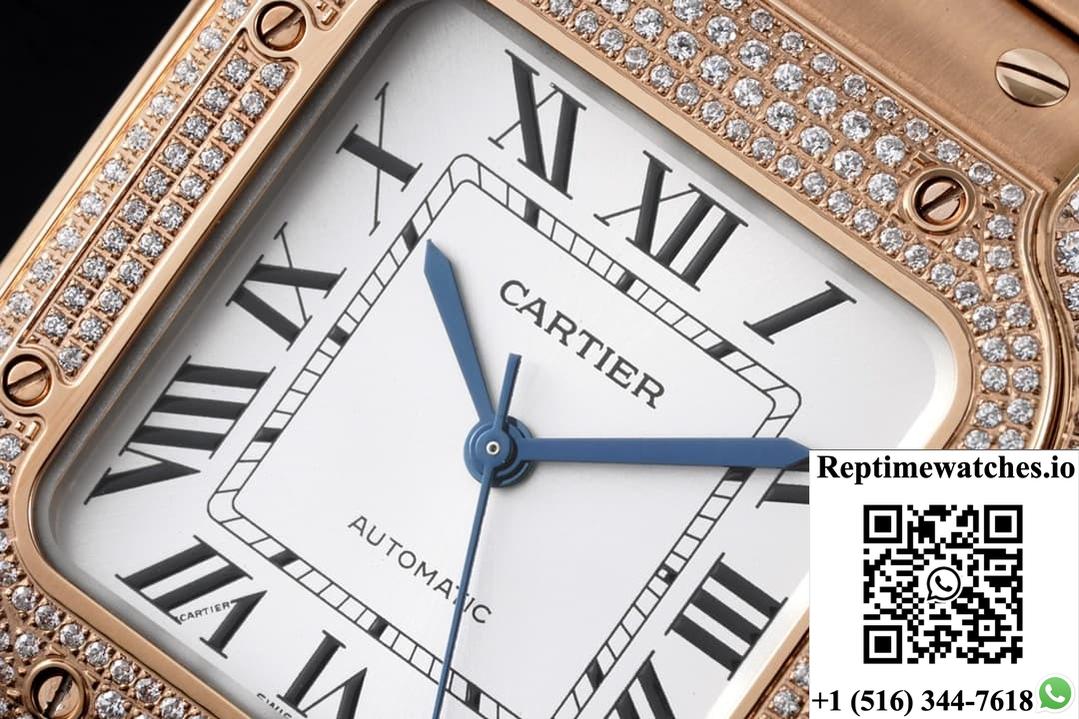 Cartier Santos WJSA0012 BV factory diamond case