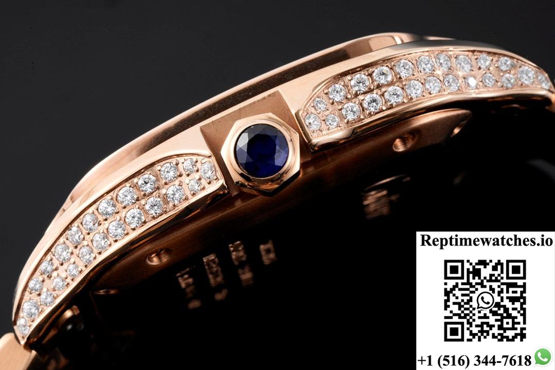 Cartier Santos WJSA0012 BV factory diamond case