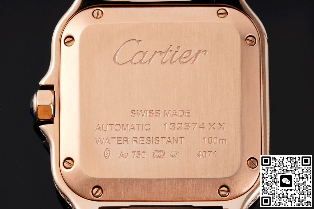 Cartier Santos WJSA0012 BV factory diamond case