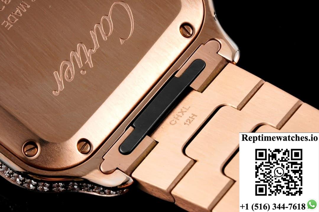 Cartier Santos WJSA0012 BV factory diamond case