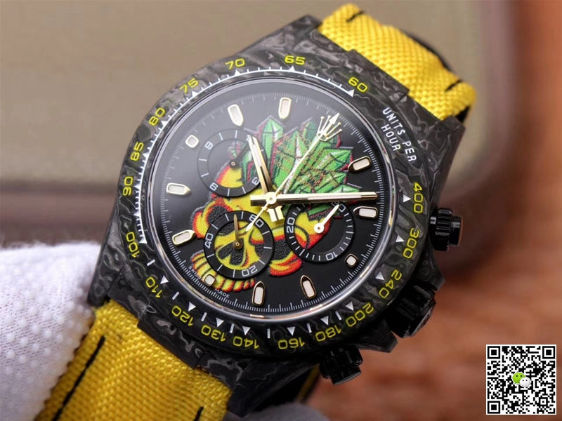 Rolex Daytona Cosmos Chronograph Carbon Fiber Edition Color Skull Dial