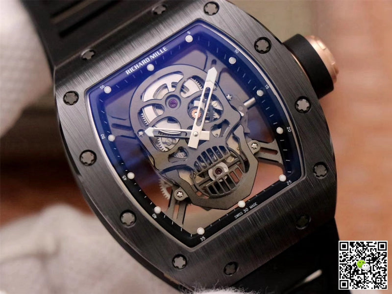 Richard Mille RM052-01 ZF Factory Black Ceramic Grey Skull Dial